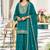 Teal chinon readymade suit with embroidery & sequence work