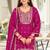Rani pink chinon readymade suit with embroidery & sequence work