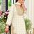 White chinon readymade suit with embroidery & sequence work