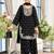 Black chinon readymade suit with embroidery & sequence work