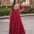 Maroon rayon readymade navratri anarkali suit with embroidery & miroor work