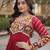 Maroon rayon readymade navratri anarkali suit with embroidery & miroor work