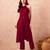 Maroon rayon solid sleeveless kurta pant stylish ethnic co-ord set