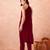 Maroon rayon solid sleeveless kurta pant stylish ethnic co-ord set
