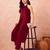 Maroon rayon solid sleeveless kurta pant stylish ethnic co-ord set