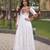 White rayon readymade navratri anarkali suit with embroidery & miroor work