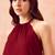 Maroon rayon solid sleeveless kurta pant stylish ethnic co-ord set