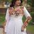 White rayon readymade navratri anarkali suit with embroidery & miroor work