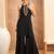 Black rayon embroidered sleeveless kurta pant ethnic stylish co-ord set