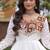 White rayon readymade navratri anarkali suit with embroidery & miroor work