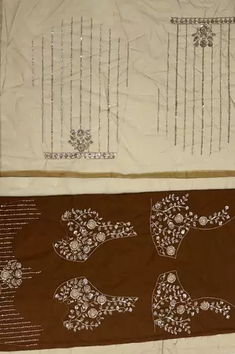 Brown Color Zari Embroidery,Sequins And Beads Work Net Lehenga Choli