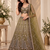 Olive Color Zari Embroidery,Sequins And Beads Work Net Lehenga Choli