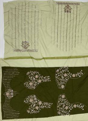 Olive Color Zari Embroidery,Sequins And Beads Work Net Lehenga Choli 5
