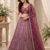 Plum Color Zari Embroidery,Sequins And Beads Work Net Lehenga Choli