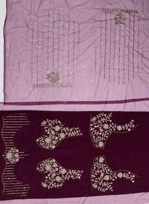 Plum Color Zari Embroidery,Sequins And Beads Work Net Lehenga Choli 5