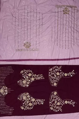 Plum Color Zari Embroidery,Sequins And Beads Work Net Lehenga Choli