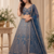 Teal Color Zari Embroidery,Sequins And Beads Work Net Lehenga Choli