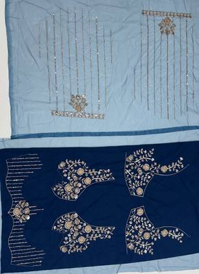 Teal Color Zari Embroidery,Sequins And Beads Work Net Lehenga Choli 5