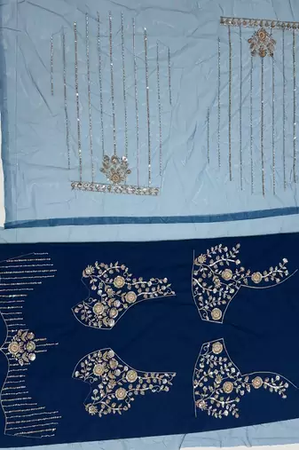 Teal Color Zari Embroidery,Sequins And Beads Work Net Lehenga Choli