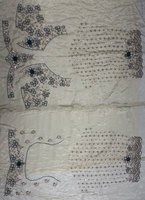 Light Cream Color Thread,Sequins And Beads Work Silk_Blend Lehenga Choli 5