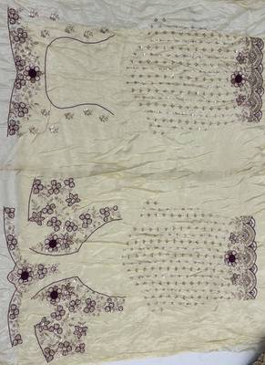 Light Cream Color Thread,Sequins And Beads Work Silk_Blend Lehenga Choli 5