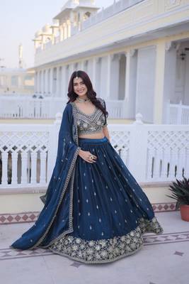 Silk Lehenga Choli Set With Zari Embroidery And Pipe Beads 2