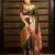 Green pink silk blend jacuard work festival saree with unstitched blouse piece