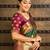 Green pink silk blend jacuard work festival saree with unstitched blouse piece