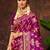 smart and ethnic deep magenta color silk blend fabric woven designer ethnic rich looks saree
