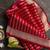 Red silk blend jacuard work festival saree with unstitched blouse piece