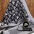 Grey black silk blend jacuard work festival saree with unstitched blouse piece