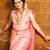 Baby pink black silk blend jacuard work festival saree with unstitched blouse piece