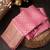 Baby pink black silk blend jacuard work festival saree with unstitched blouse piece