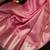 Baby pink black silk blend jacuard work festival saree with unstitched blouse piece