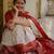 Off white red silk blend jacuard work festival saree with unstitched blouse piece