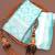 Sky blue silk blend jacuard work festival saree with unstitched blouse piece