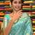 Sky blue silk blend jacuard work festival saree with unstitched blouse piece