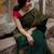 Green red silk blend jacuard work festival saree with unstitched blouse piece