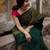 Green red silk blend jacuard work festival saree with unstitched blouse piece