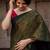Green red silk blend jacuard work festival saree with unstitched blouse piece