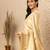 Off white silk blend jacuard work festival saree with unstitched blouse piece