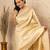 Off white silk blend jacuard work festival saree with unstitched blouse piece