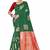 Green red silk blend jacuard work festival saree with unstitched blouse piece