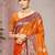 bright orange color smart soft silk blend woven designer ethnic festive saree
