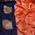 Blue red silk blend jacuard work festival saree with unstitched blouse piece