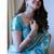 Sky blue silk blend jacuard work festival saree with unstitched blouse piece