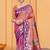 dusty rose pink color beautiful soft silk blend woven designer partywear ethnic saree