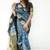 Grey black silk blend jacuard work festival saree with unstitched blouse piece