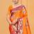 bright orange color beautiful soft silk blend woven designer partywear ethnic saree