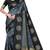 Grey black silk blend jacuard work festival saree with unstitched blouse piece